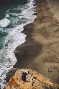 High angle view of beach during sunny day