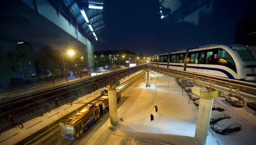 Night train at night