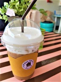 Close-up of drink on table