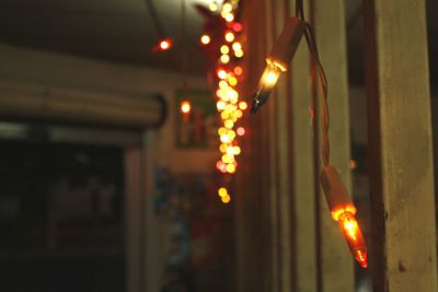 Defocused image of illuminated christmas lights