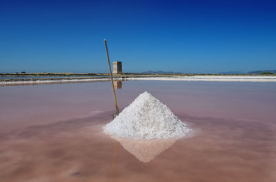 The culcasi salt pans with iridescent colors. spectacular landscape