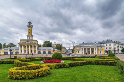 Fire tower and guardhouse on susanin square in kostroma, russia