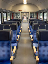 Empty seats in train