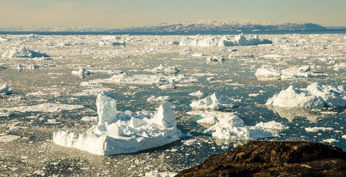 Aerial view of frozen sea