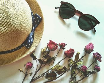 High angle view of sunglasses on table