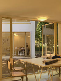 Empty chairs and table at home