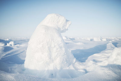 Scenic view of snow covered landscape against sky