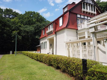 Built structure with trees in background