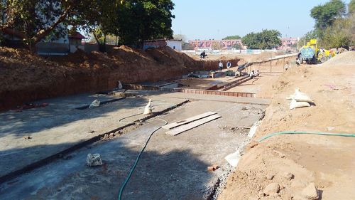 Panoramic view of construction site