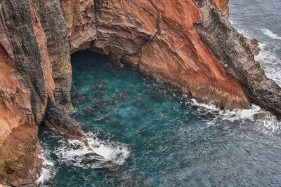 Rock formation in sea