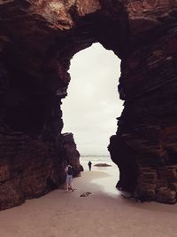 Rock formation on beach