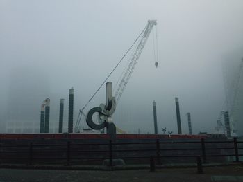 Cranes at construction site