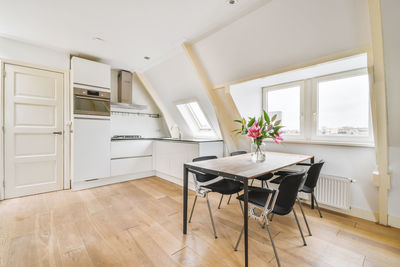 Interior of attic bedroom