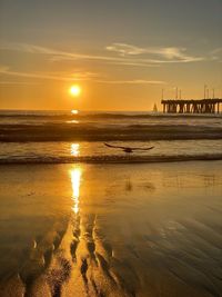 Scenic view of sea during sunset