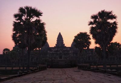 View of historical building against sky during sunset