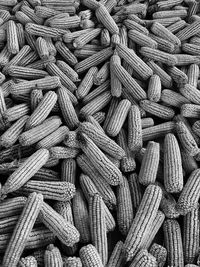 Full frame shot of corns black and white 