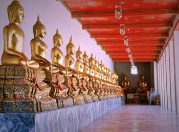 Illuminated temple at night