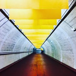 View of yellow corridor