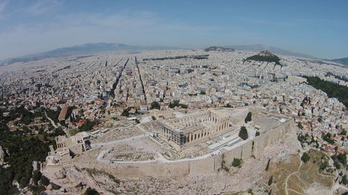 Aerial shot of townscape