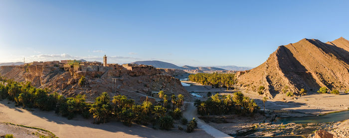 Scenic view of mountains against clear sky