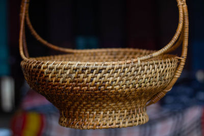 Close-up of wicker basket