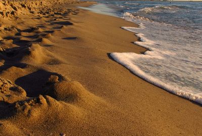Close-up of sand at beach