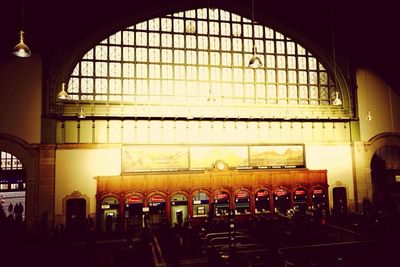 Interior of illuminated tunnel