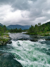 Scenic view of river against sky