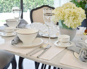 View of coffee served on table