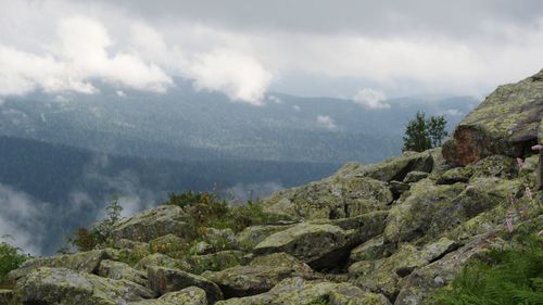 Scenic view of mountains against sky