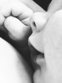 Close-up of woman sleeping