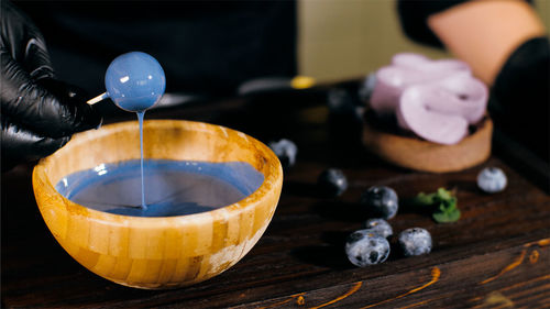 Close-up of coffee cup on table