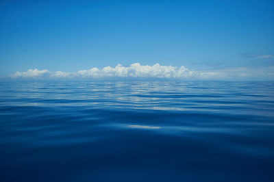 Scenic view of sea against blue sky