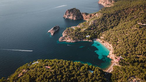 High angle view of sea shore