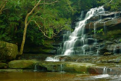 Scenic view of waterfall