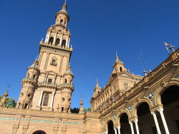 Low angle view of cathedral against blue sky