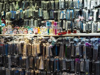 Full frame shot of remotes on market stall