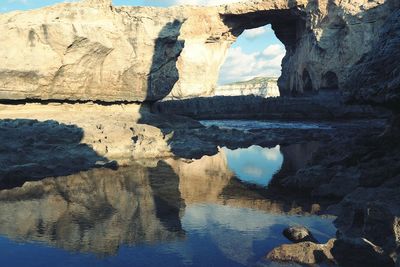 Reflection of sky in water