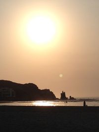 Scenic view of sea at sunset