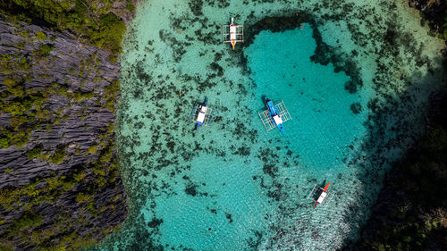 High angle view of beach