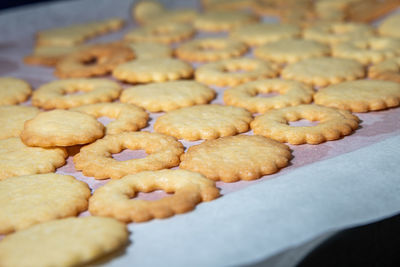 Close-up of cookies on table