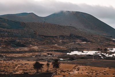 Scenic view of desert against sky