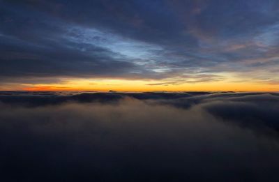 Scenic view of dramatic sky during sunset