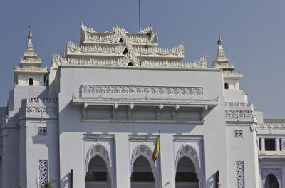 Low angle view of historical building against clear sky