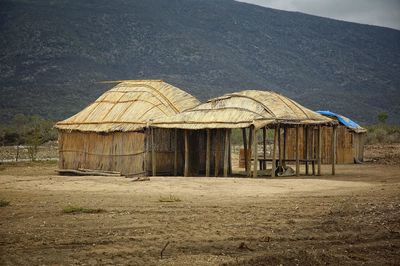 Tent on landscape against the sky