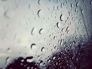 Close-up of water drops on glass