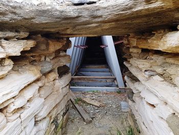 Low angle view of wooden house