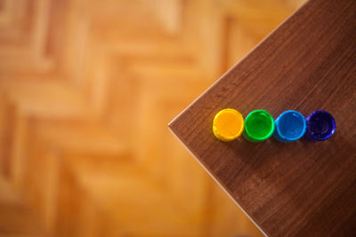 Close-up of toy on wooden table