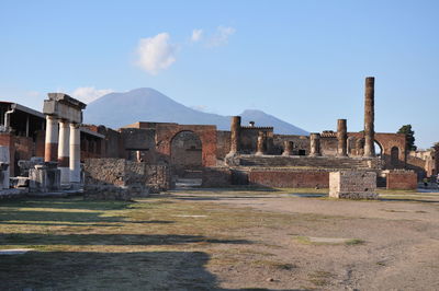 View of old buildings against sky