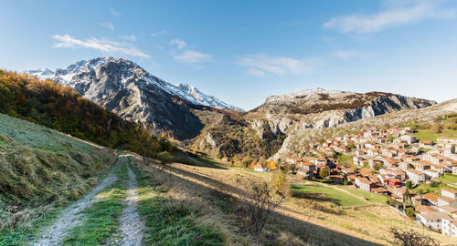 Scenic view of mountains against sky